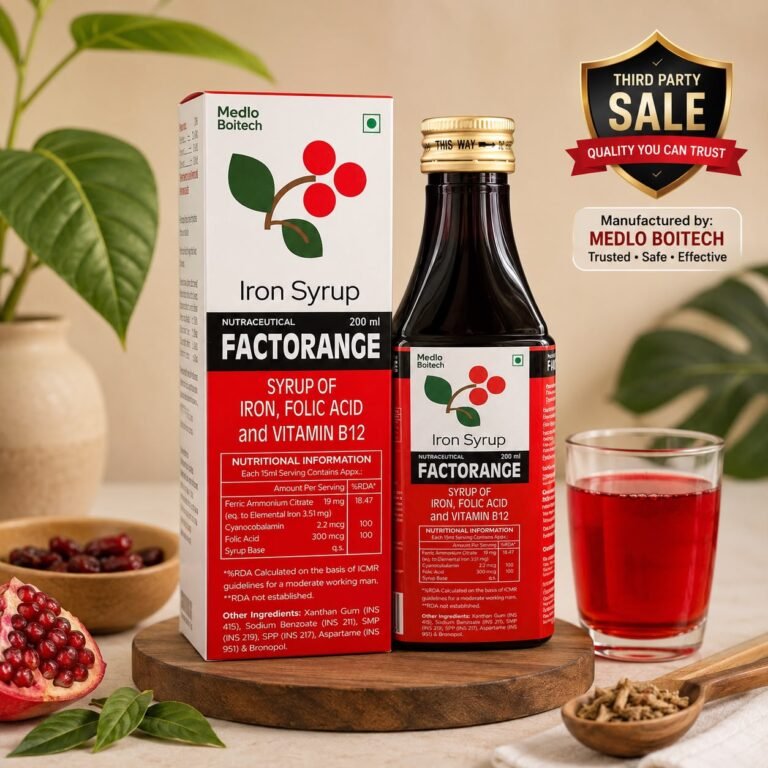 Factorange Iron Syrup manufactured by Medlo Biotech