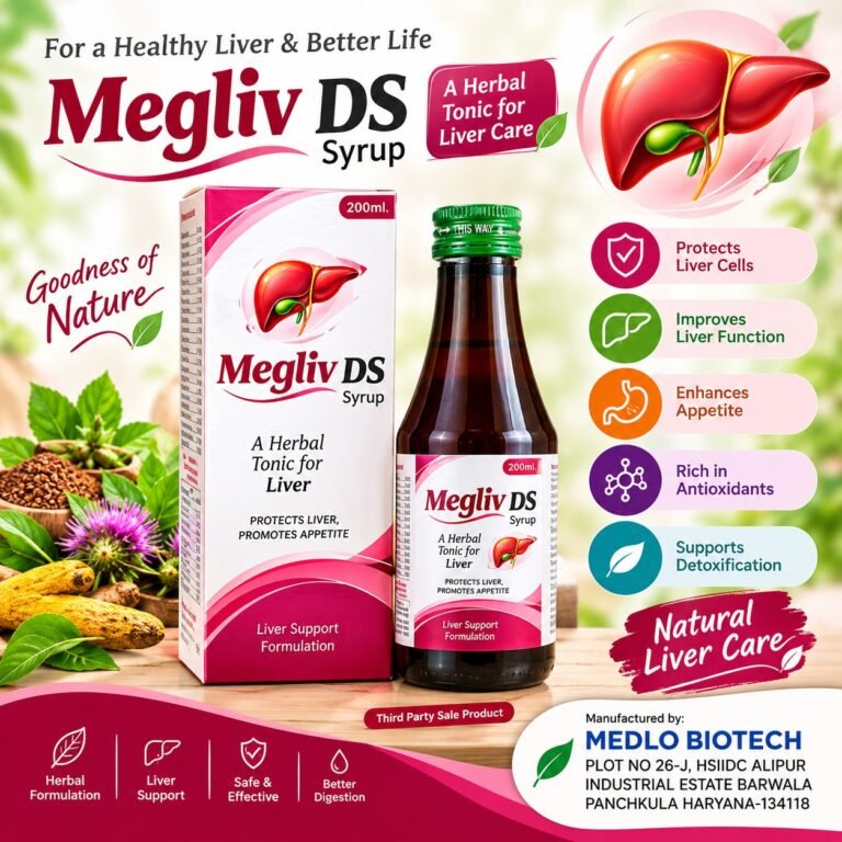 Megliv DS Herbal Liver Syrup manufactured by Medlo Biotech