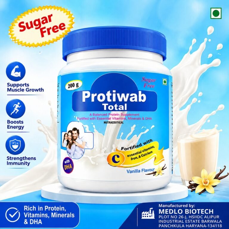 Protiwab Total Vanilla Protein Powder manufactured by Medlo Biotech
