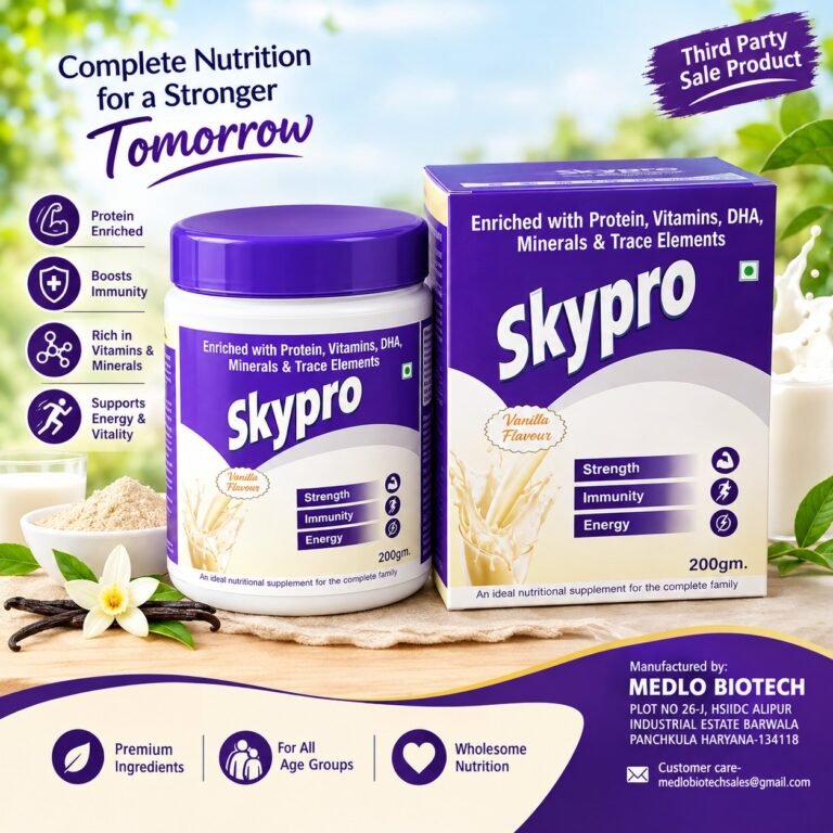 Skypro Vanilla Protein Powder manufactured by Medlo Biotech